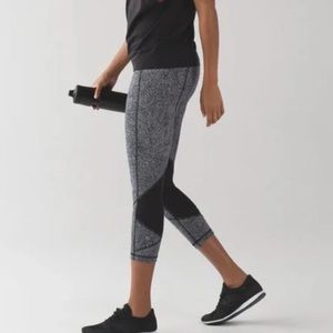 LULULEMON Pace Rival Crop Line Up Marathon Splatter Leggings